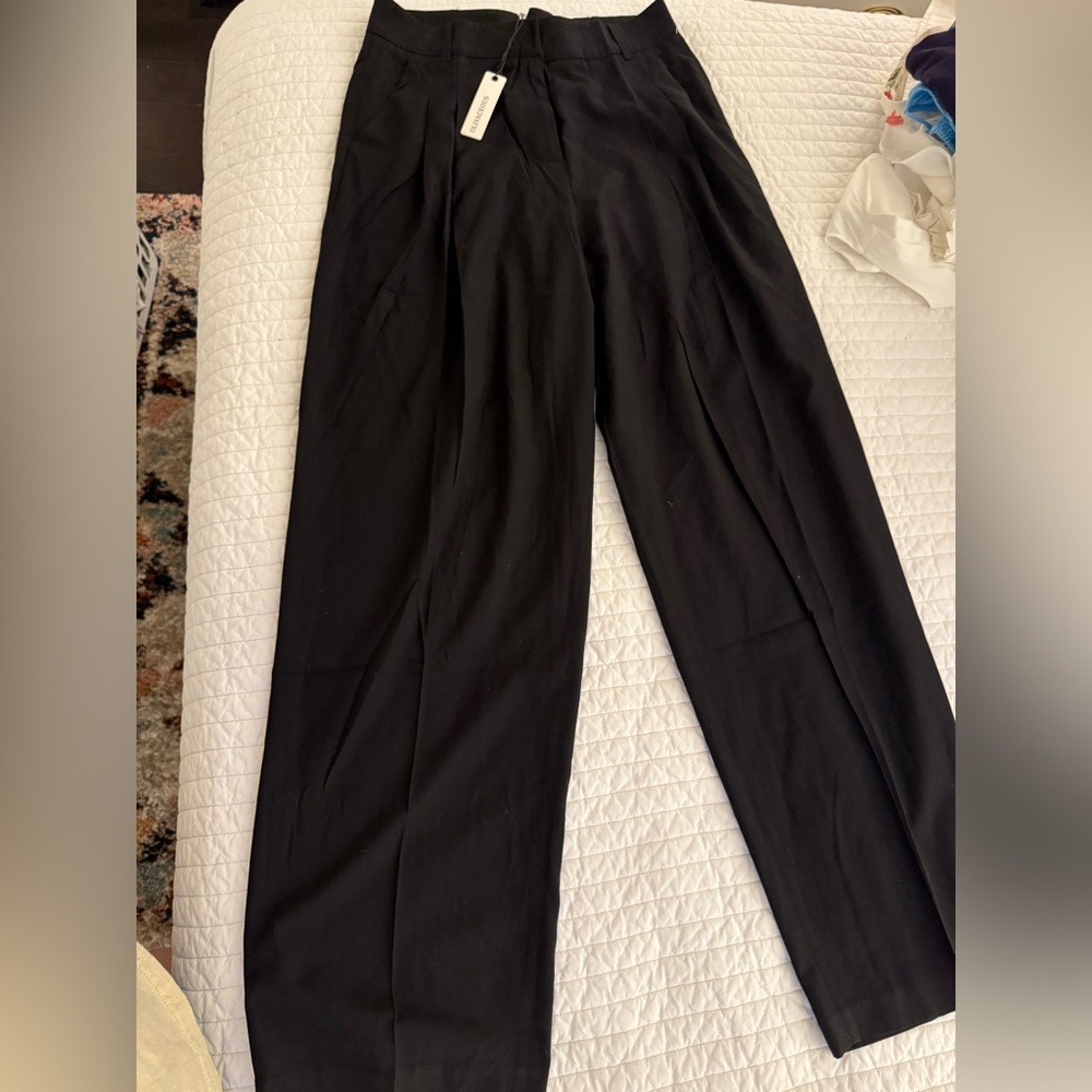 Olivaceous Black Wide-Leg Pantsuit